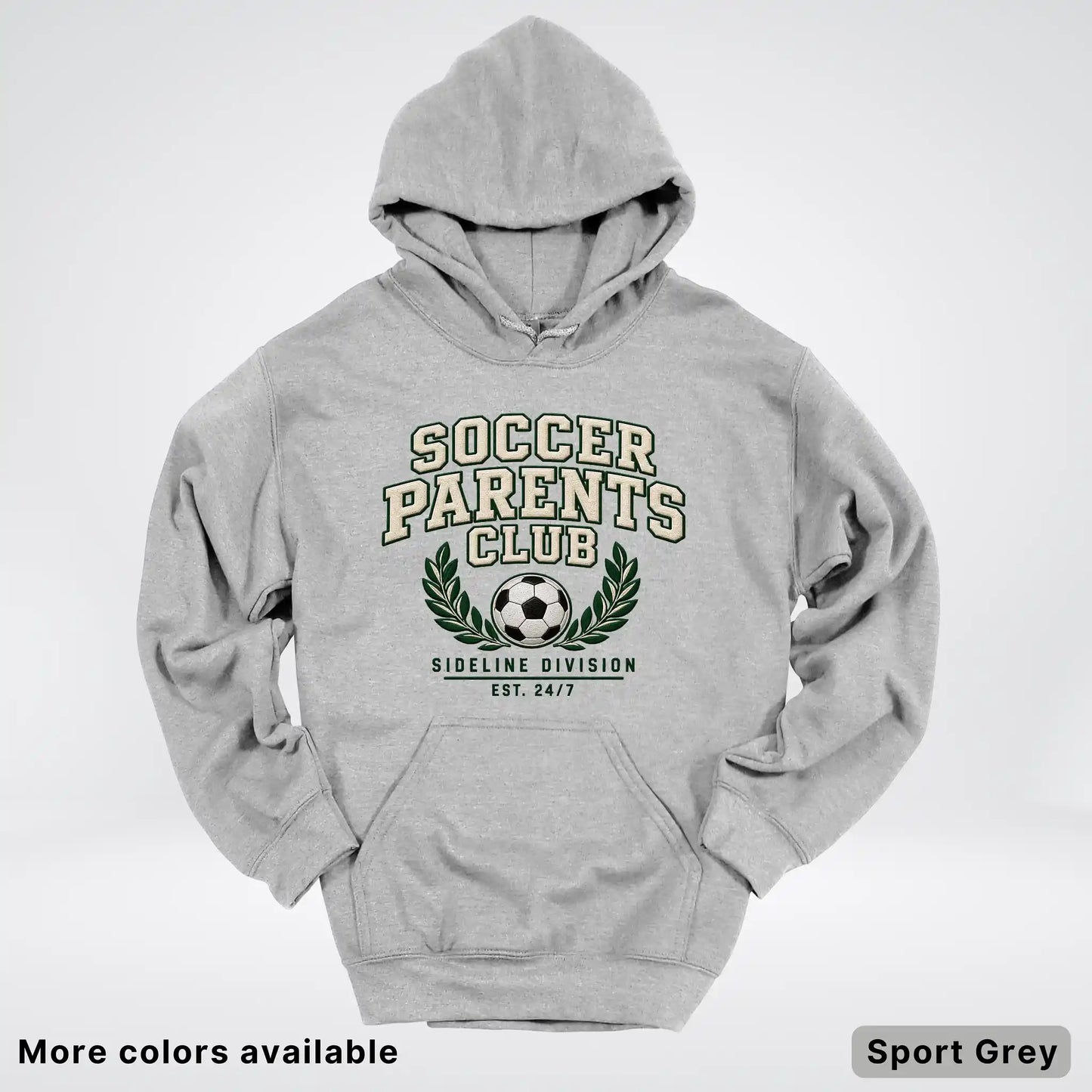 Soccer Parents Club Faux Embroidery Sideline Hoodie
