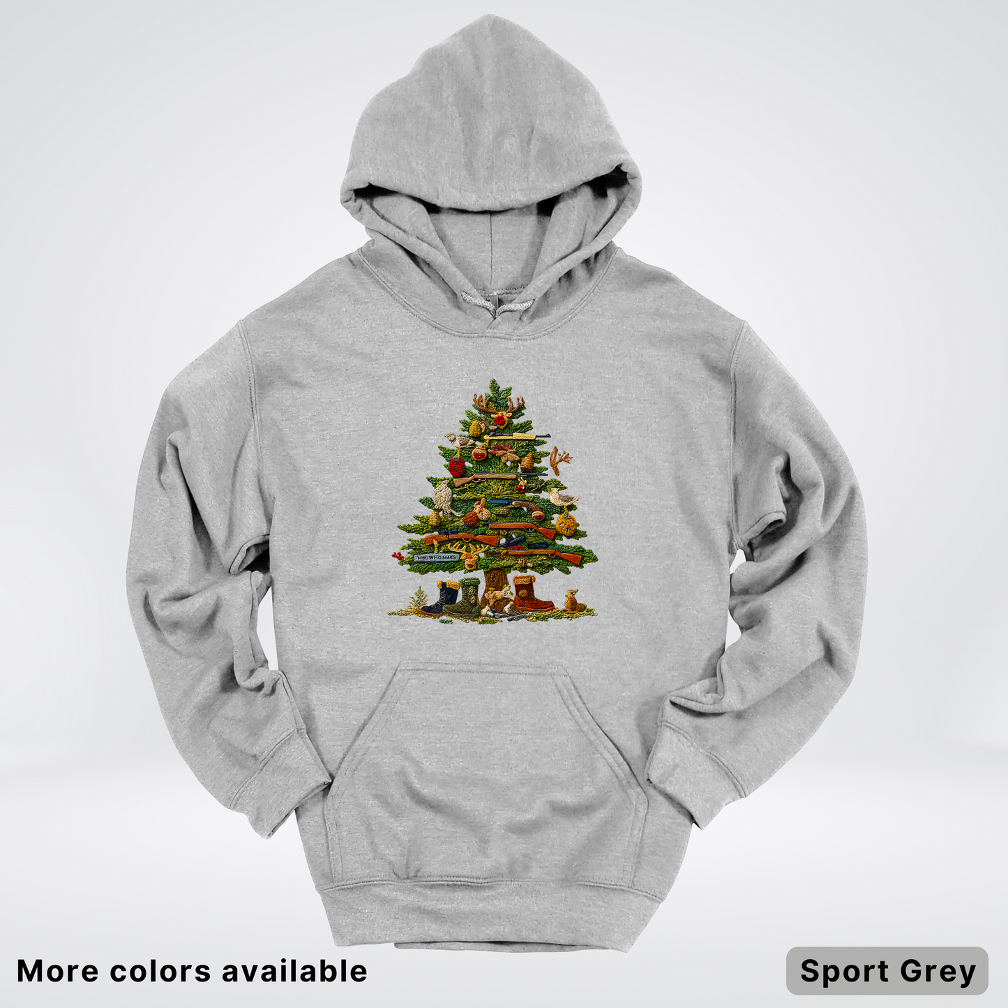 Woodland Critters Christmas Tree Hook Yard Faux - Hoodie