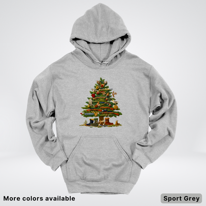 Woodland Critters Christmas Tree Hook Yard Faux - Hoodie