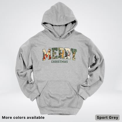 Vintage Merry Christmas Varsity - Hoodie