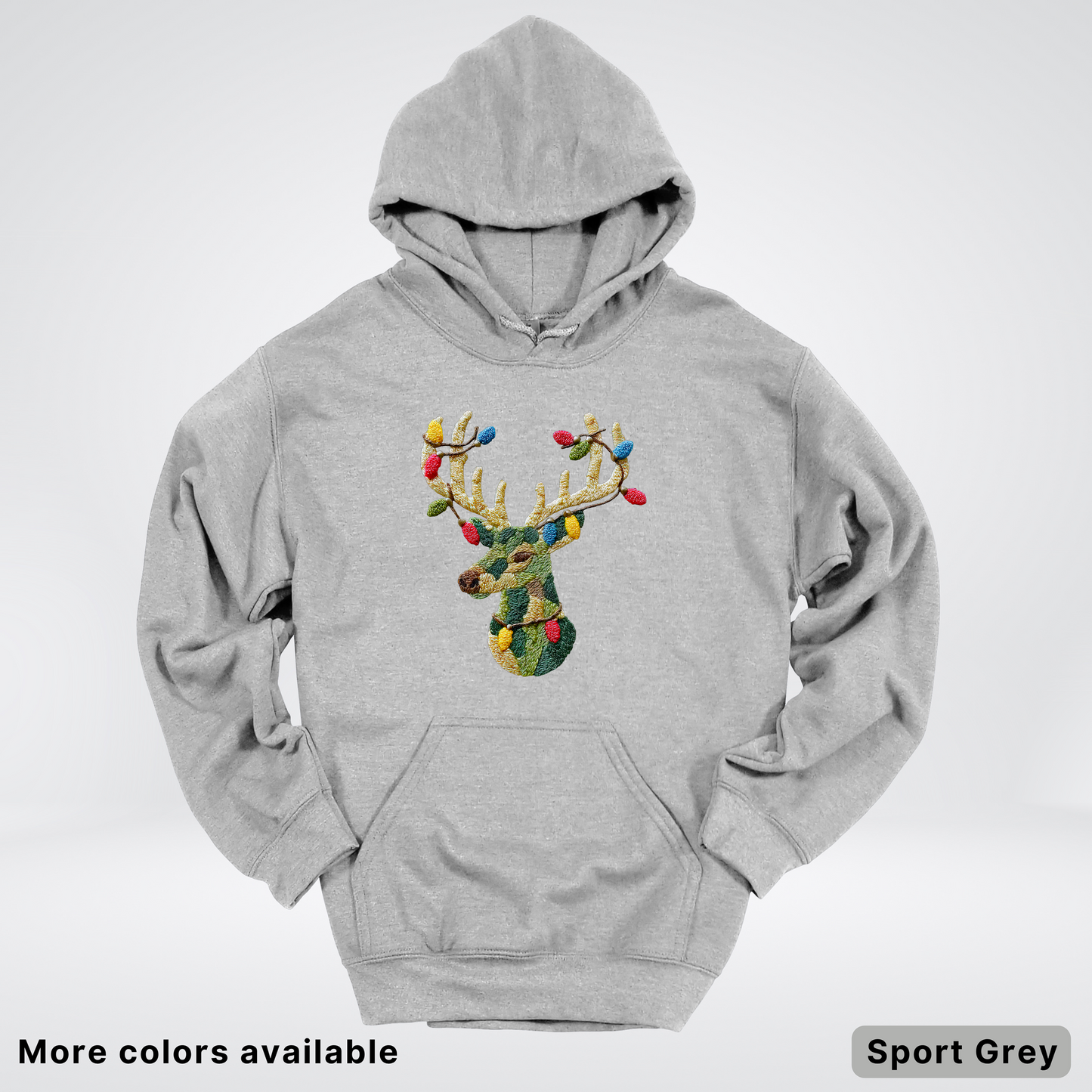 Festive Light-Up Reindeer Hook Yard Faux - Hoodie