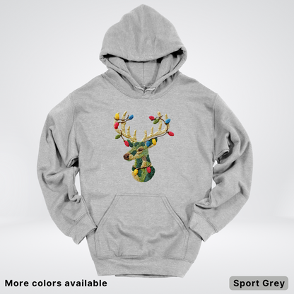 Festive Light-Up Reindeer Hook Yard Faux - Hoodie