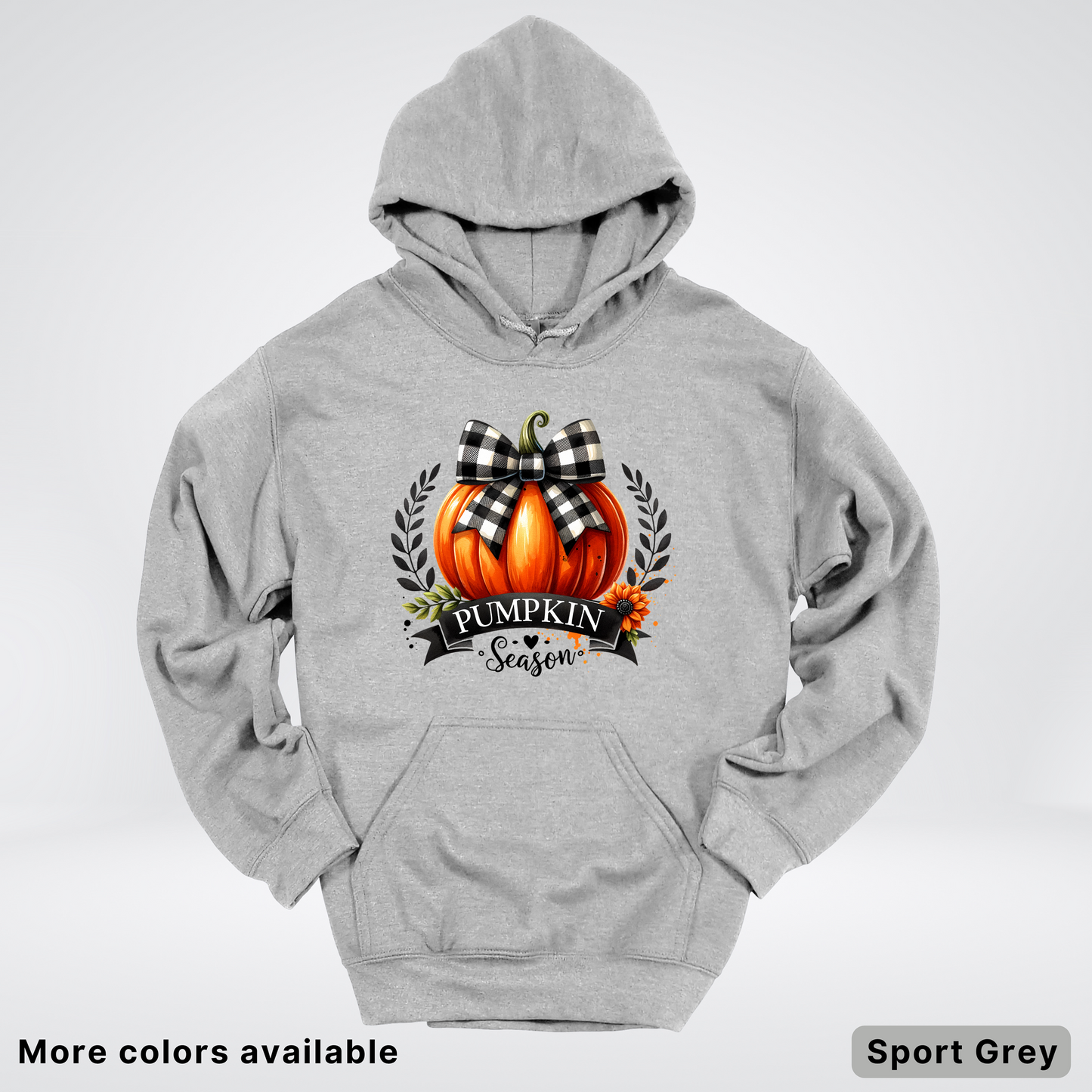 Pumpkin Season Black Plaid Bow - Hoodie