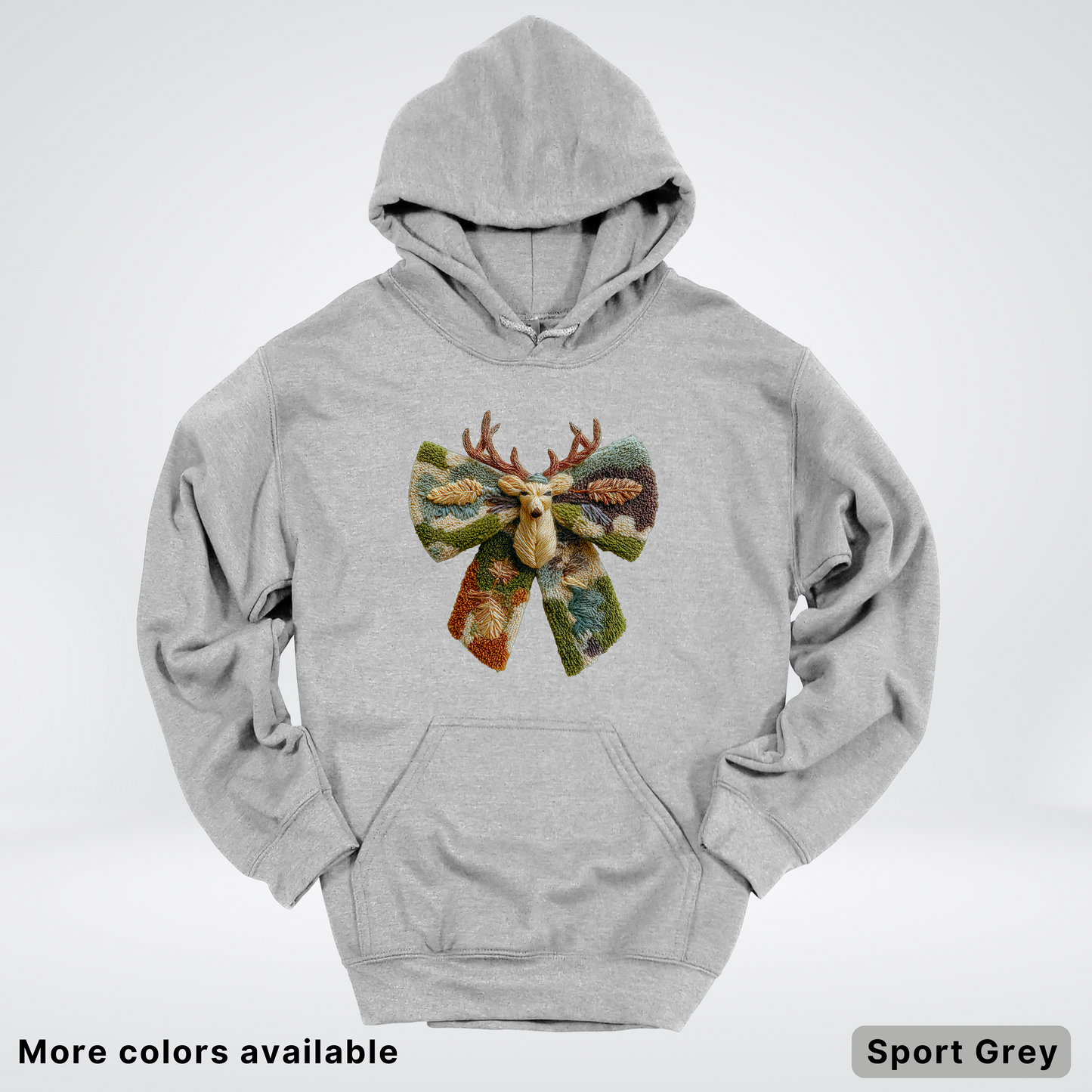 Neutral Woodland Bow Hook Yard Faux - Hoodie