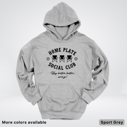 Home Plate Social Club – Black Design - Hoodie