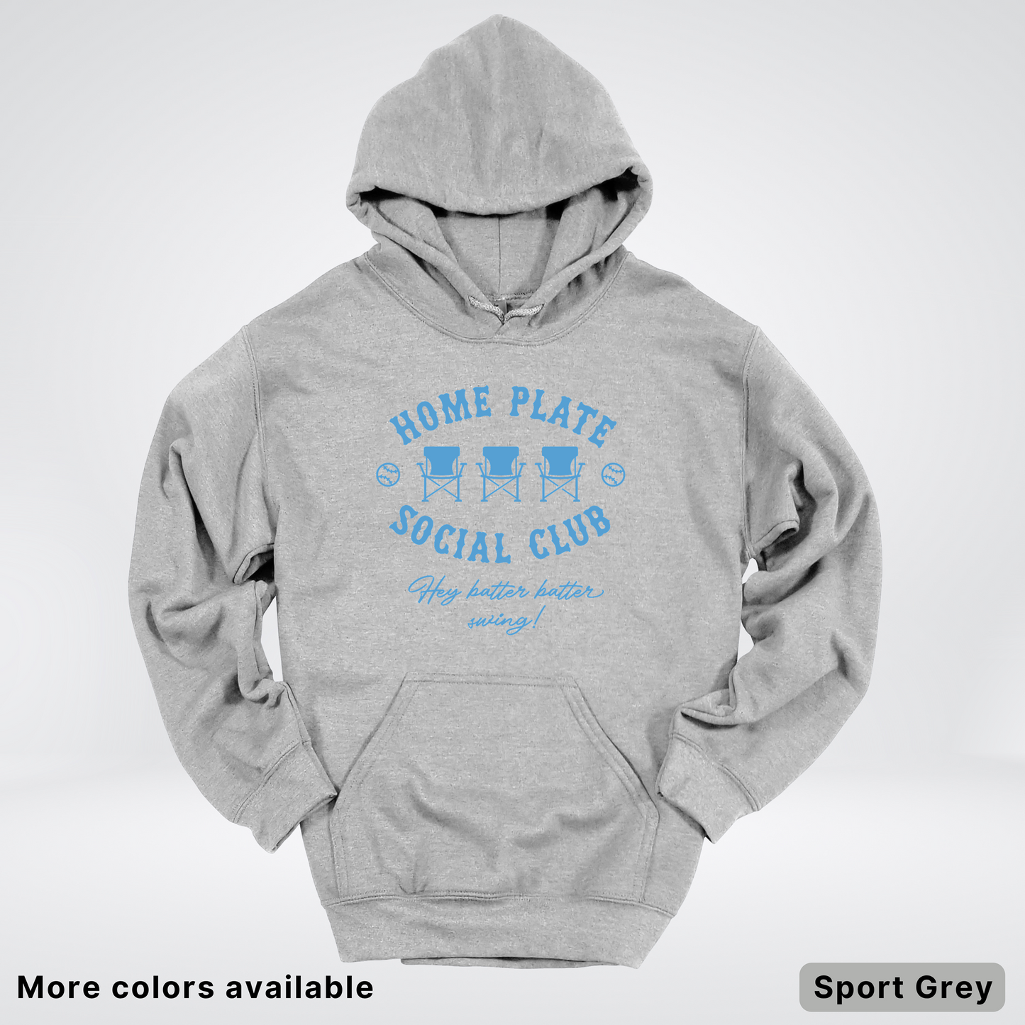 Home Plate Social Club – Light Blue Design - Hoodie