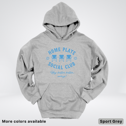 Home Plate Social Club – Light Blue Design - Hoodie