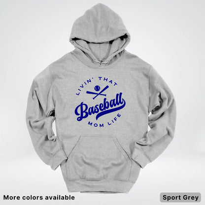 Livin' That Baseball Mom Life - Navy Design - Hoodie