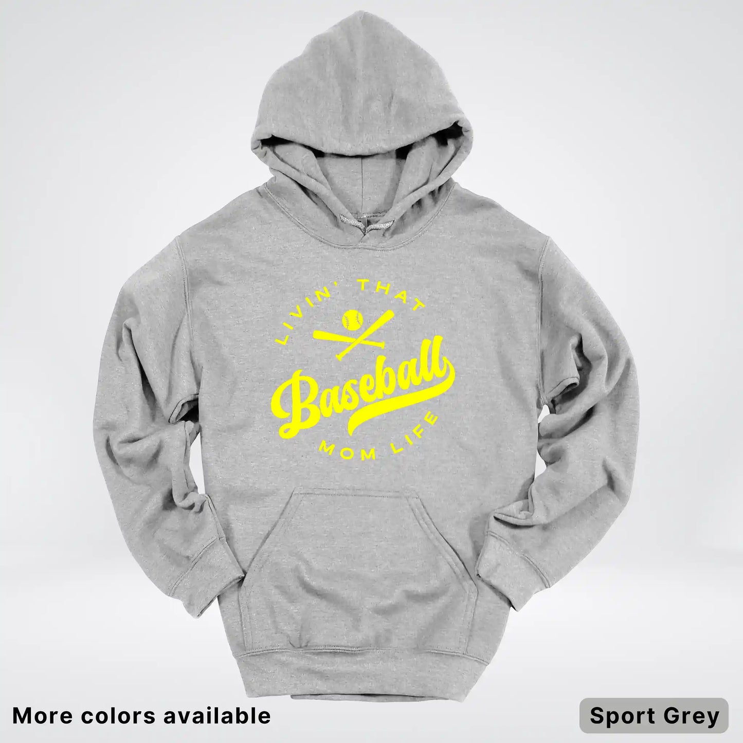 Livin' That Baseball Mom Life - Yellow Design - Hoodie