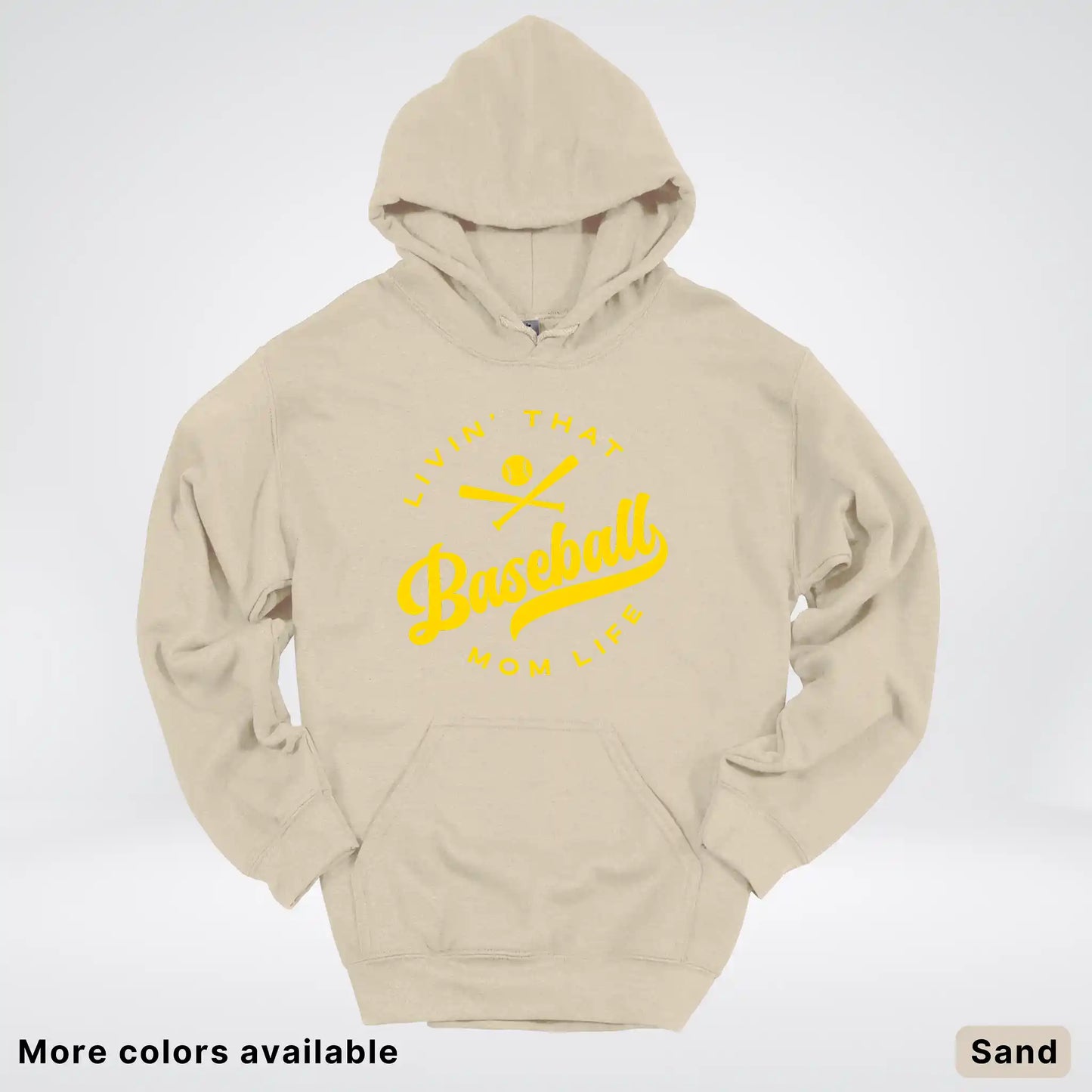 Livin' That Baseball Mom Life - Gold Design - Hoodie