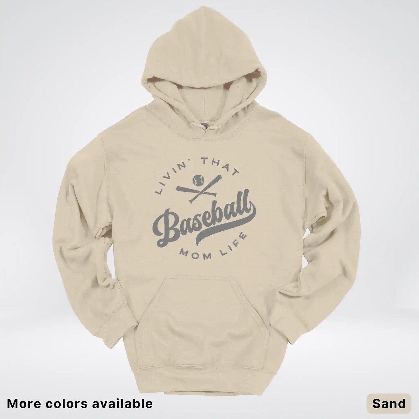 Livin' That Baseball Mom Life - Gray Design - Hoodie