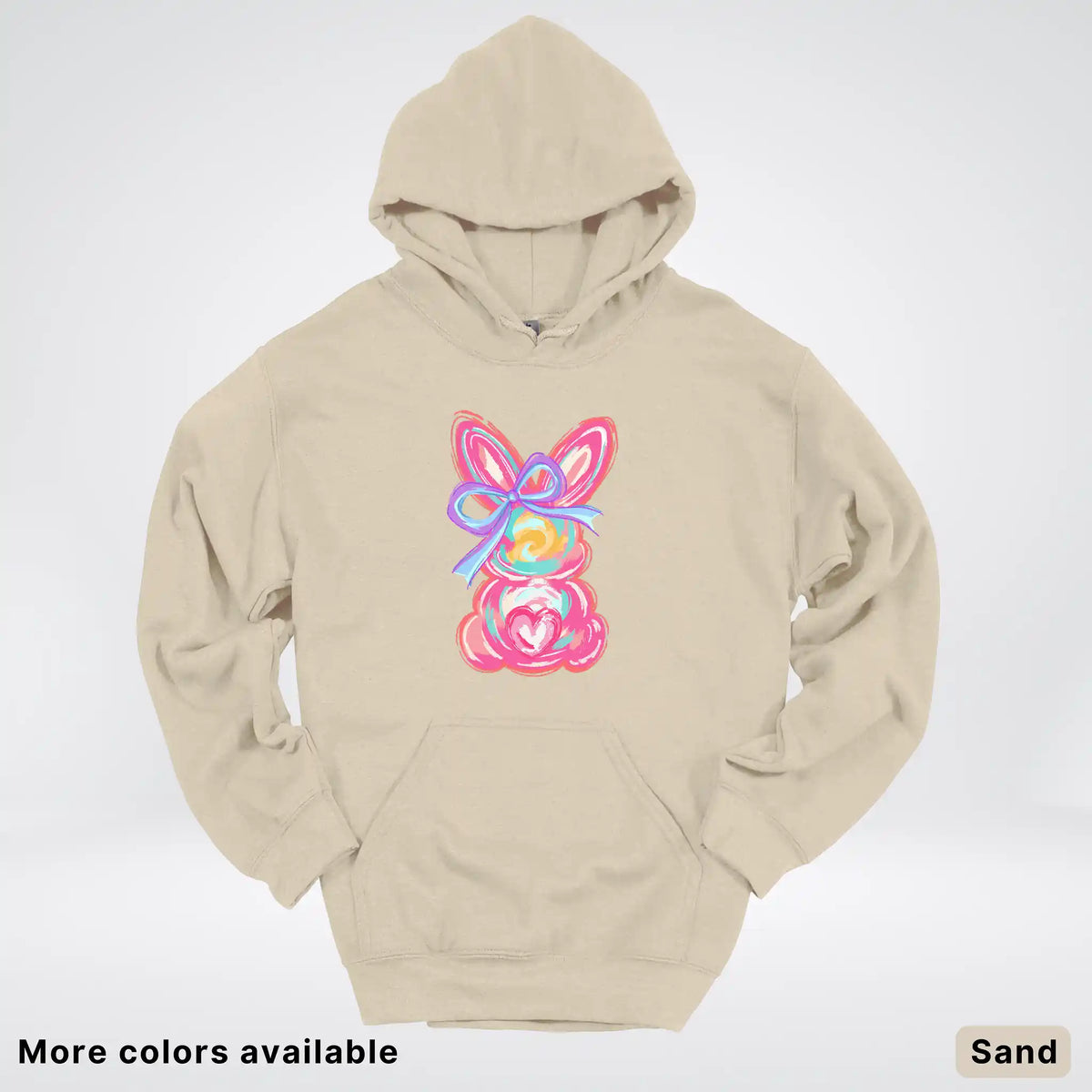 Coquette Easter Bunny – Pastel Bow Bunny Spring Graphic - Hoodie