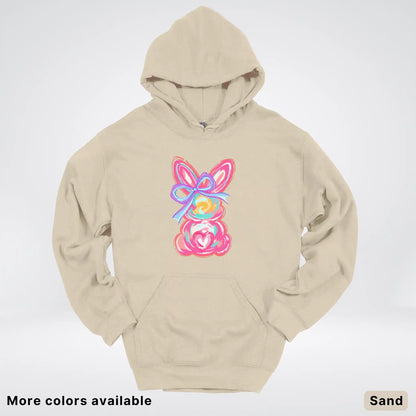 Coquette Easter Bunny – Pastel Bow Bunny Spring Graphic - Hoodie