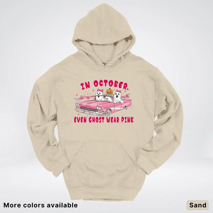 In October Even Ghost Wear Pink Breast Cancer Awareness Hoodie