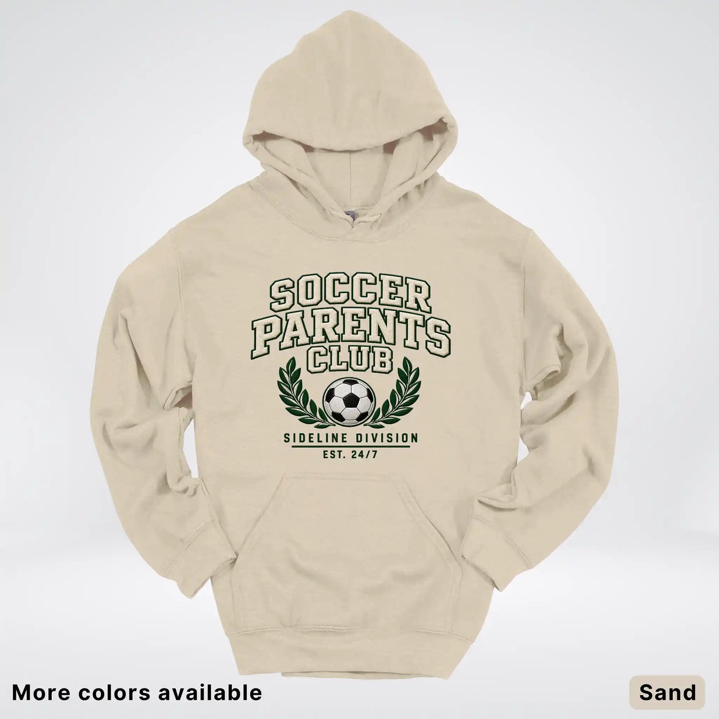 Soccer Parents Club Faux Embroidery Sideline Hoodie