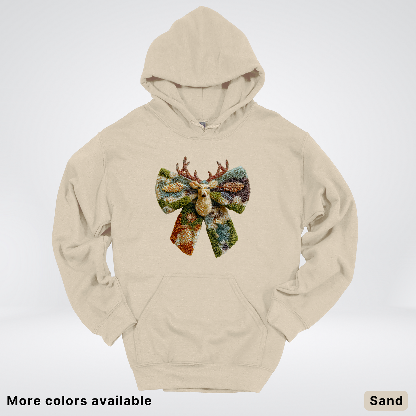Neutral Woodland Bow Hook Yard Faux - Hoodie