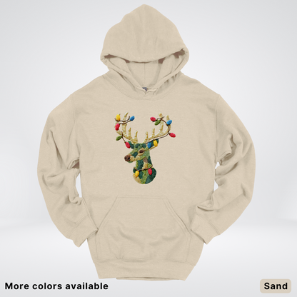 Festive Light-Up Reindeer Hook Yard Faux - Hoodie