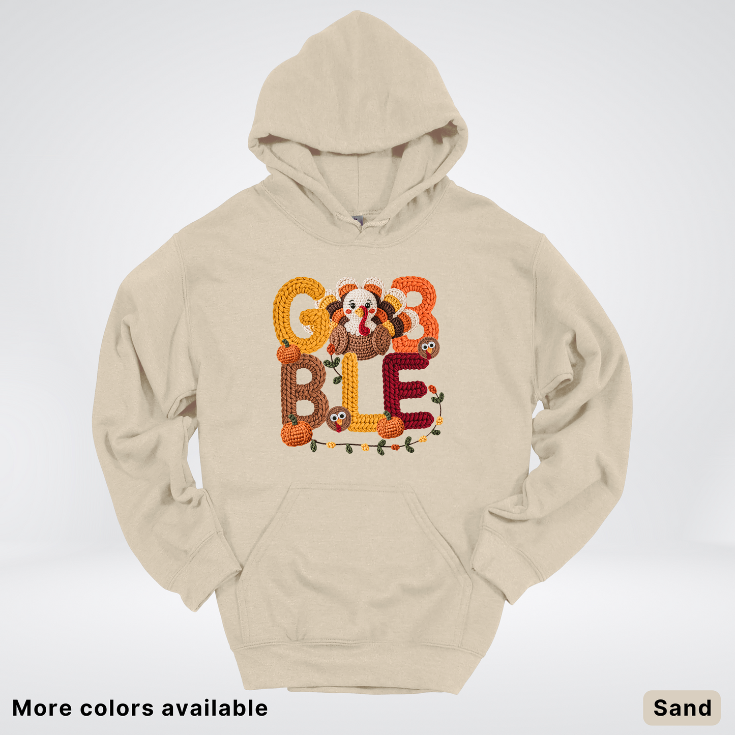 Turkey Gobble Pumpkin Fall Crochet - Hoodie