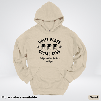 Home Plate Social Club – Black Design - Hoodie