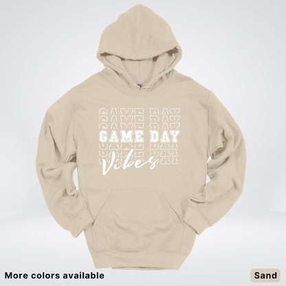 Game Day Vibes Stacked - White Design - Hoodie