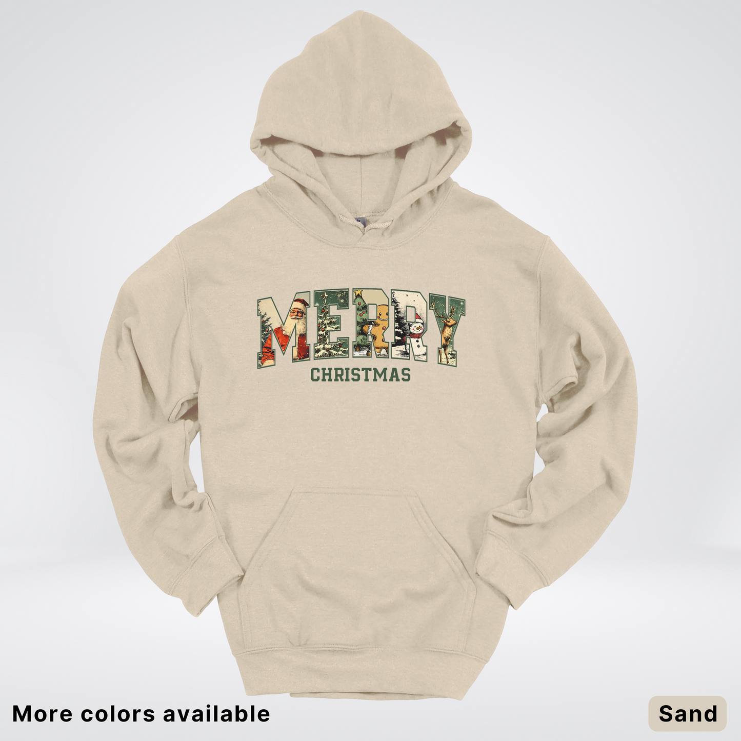 Vintage Merry Christmas Varsity - Hoodie