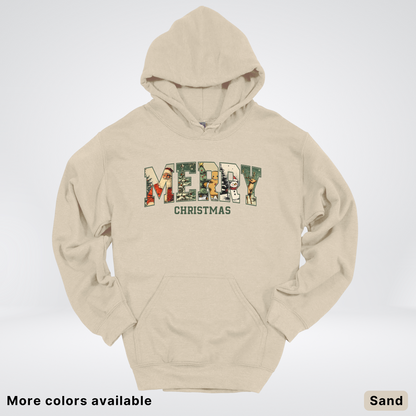 Vintage Merry Christmas Varsity - Hoodie