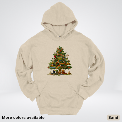Woodland Critters Christmas Tree Hook Yard Faux - Hoodie
