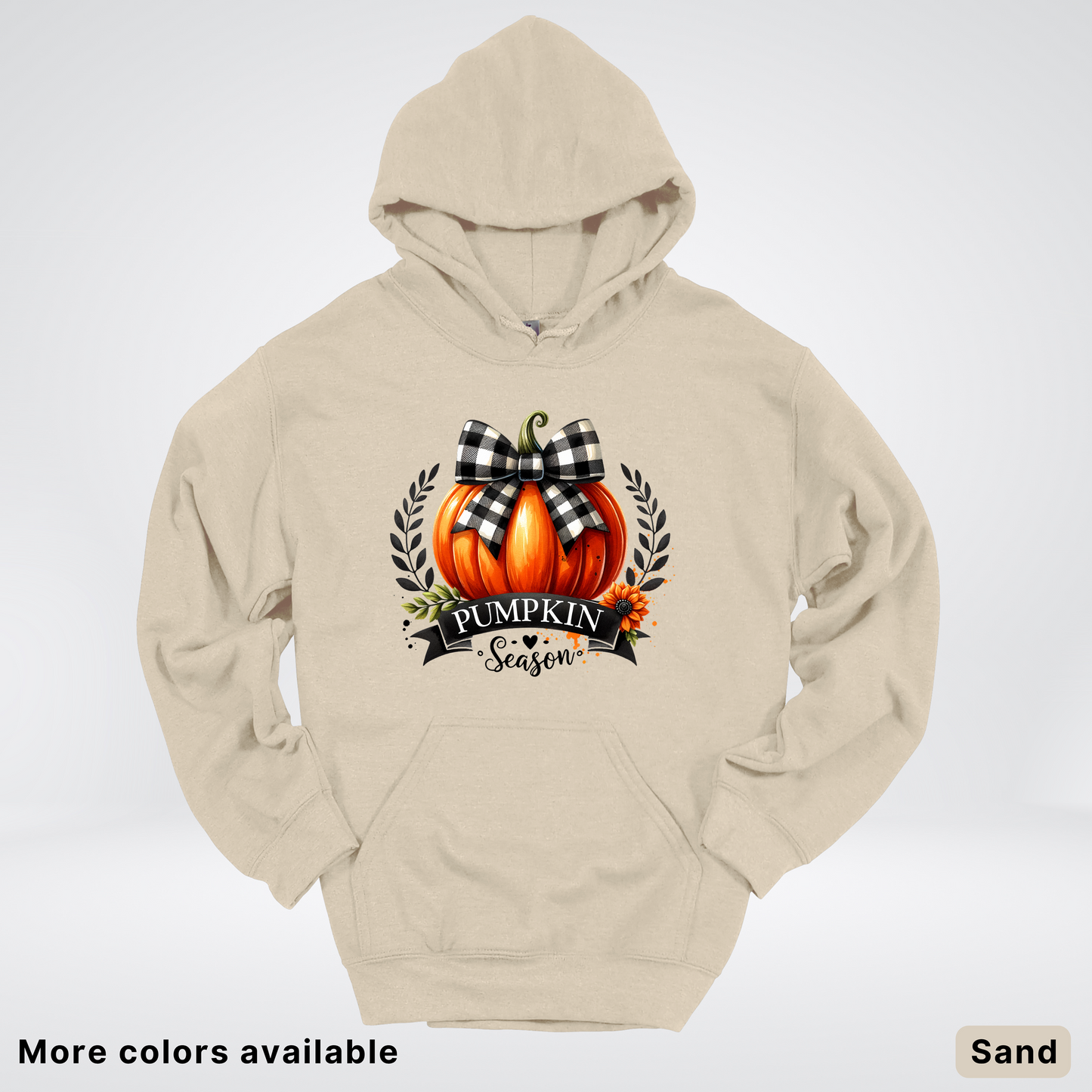 Pumpkin Season Black Plaid Bow - Hoodie
