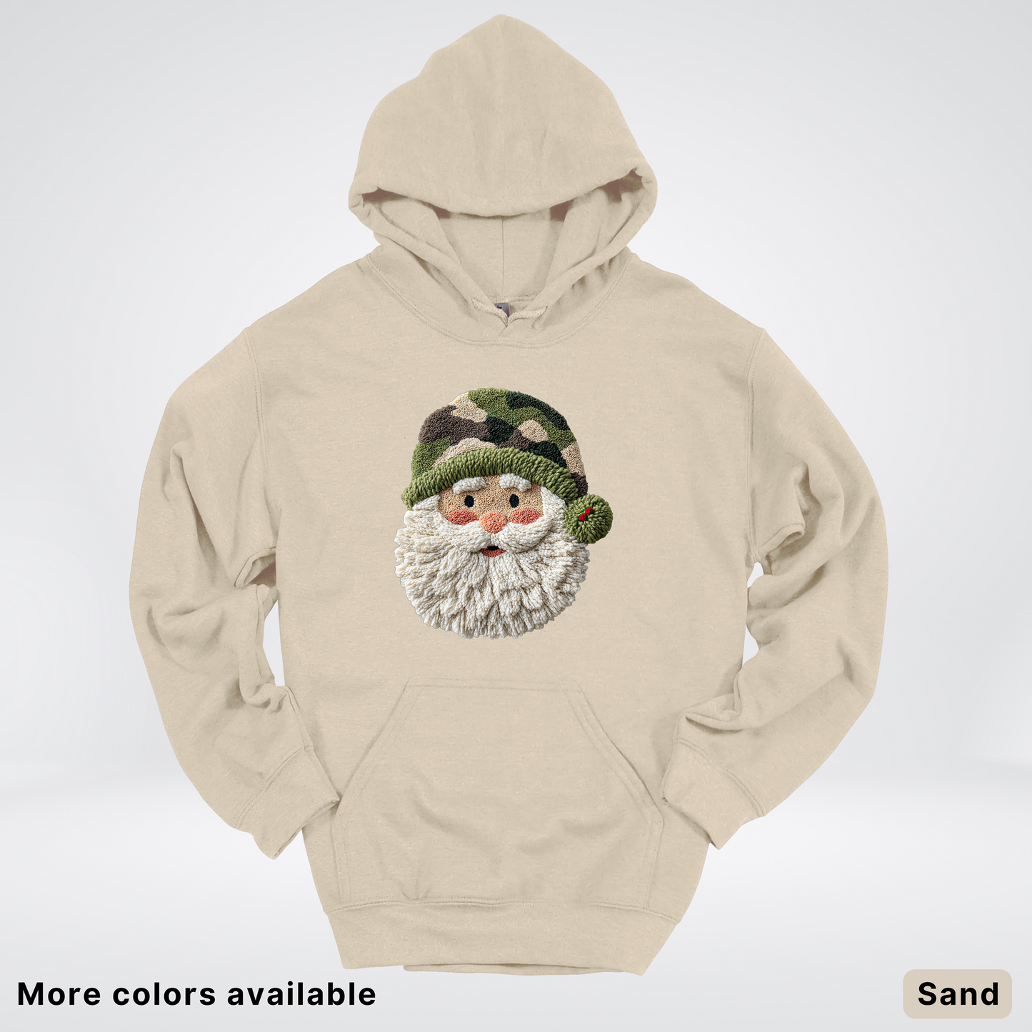 Woodland Santa Face (Hook Yard Faux Texture) - Hoodie