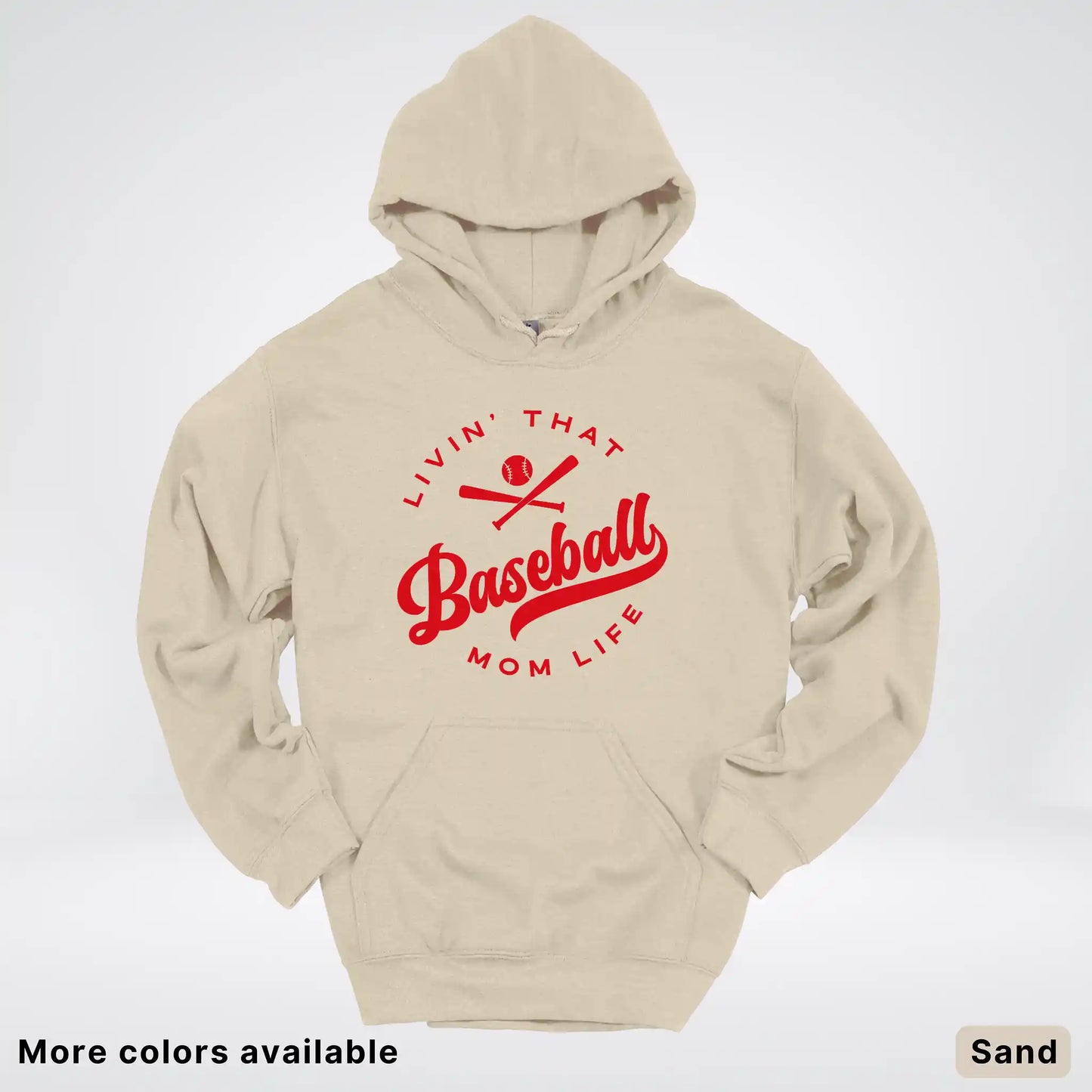 Livin' That Baseball Mom Life - Red Design - Hoodie