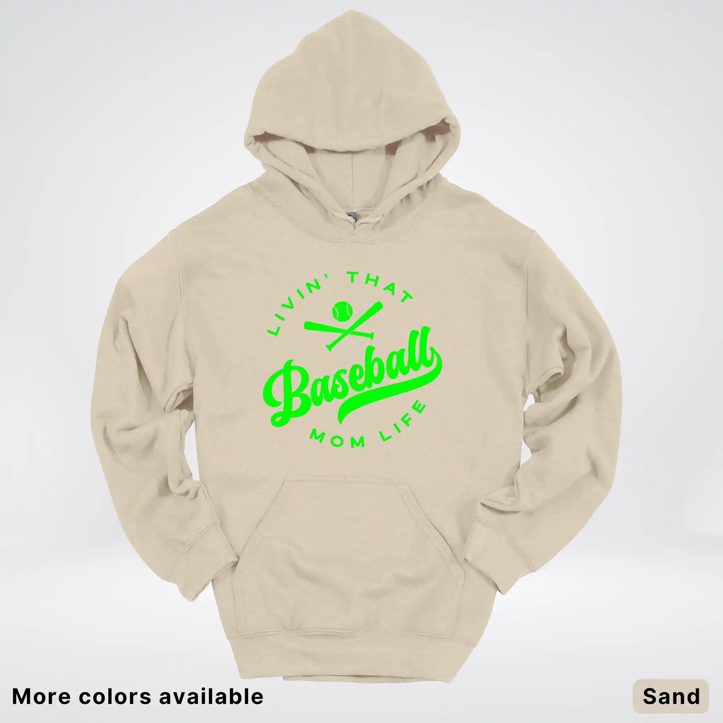 Livin' That Baseball Mom Life - Green Design - Hoodie