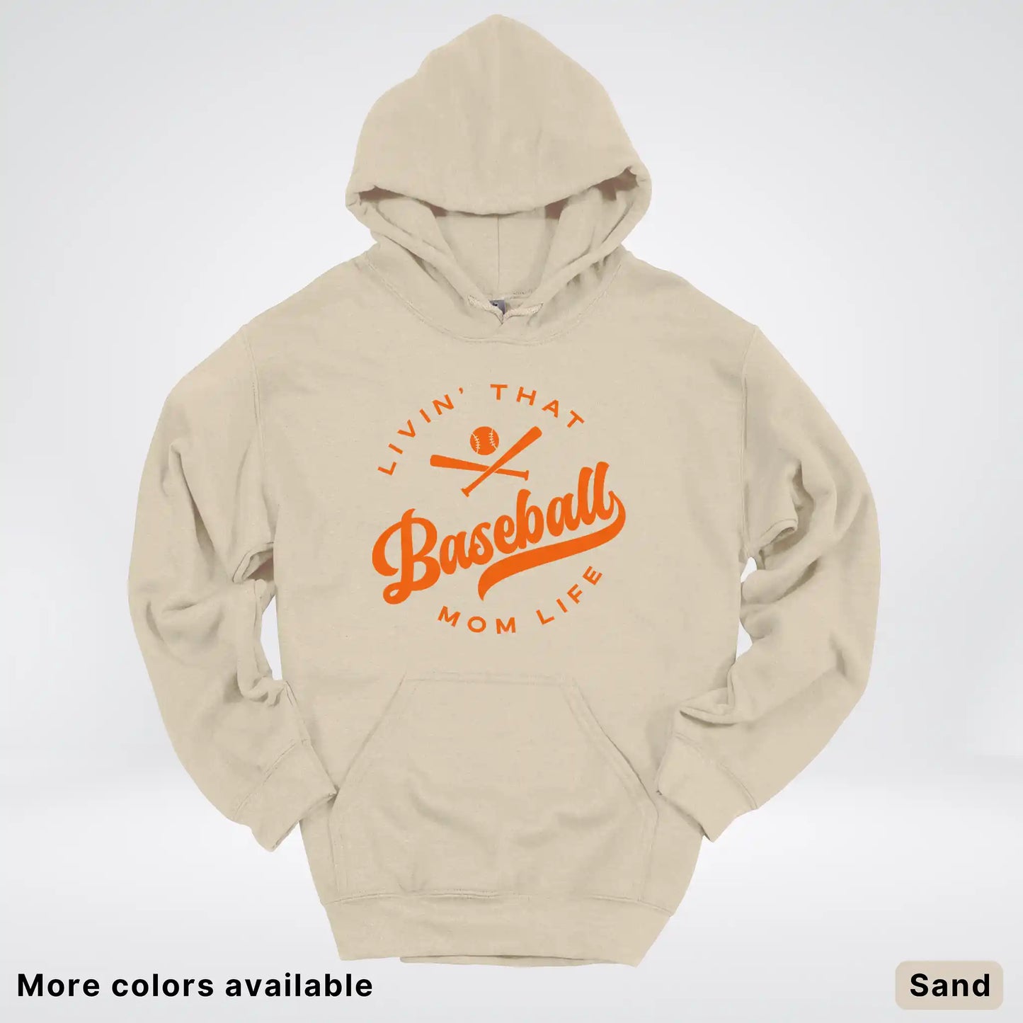 Livin' That Baseball Mom Life – Orange Design - Hoodie