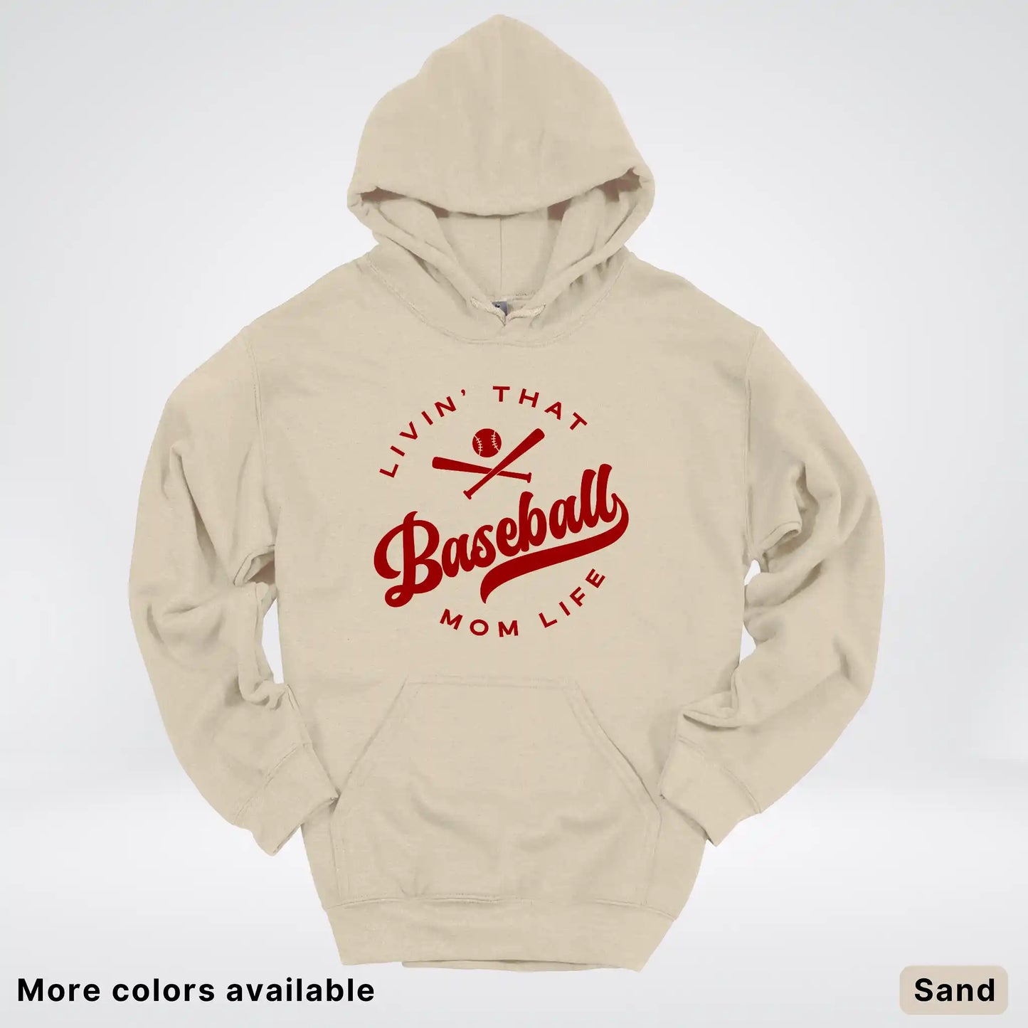Livin' That Baseball Mom Life – Maroon Design - Hoodie