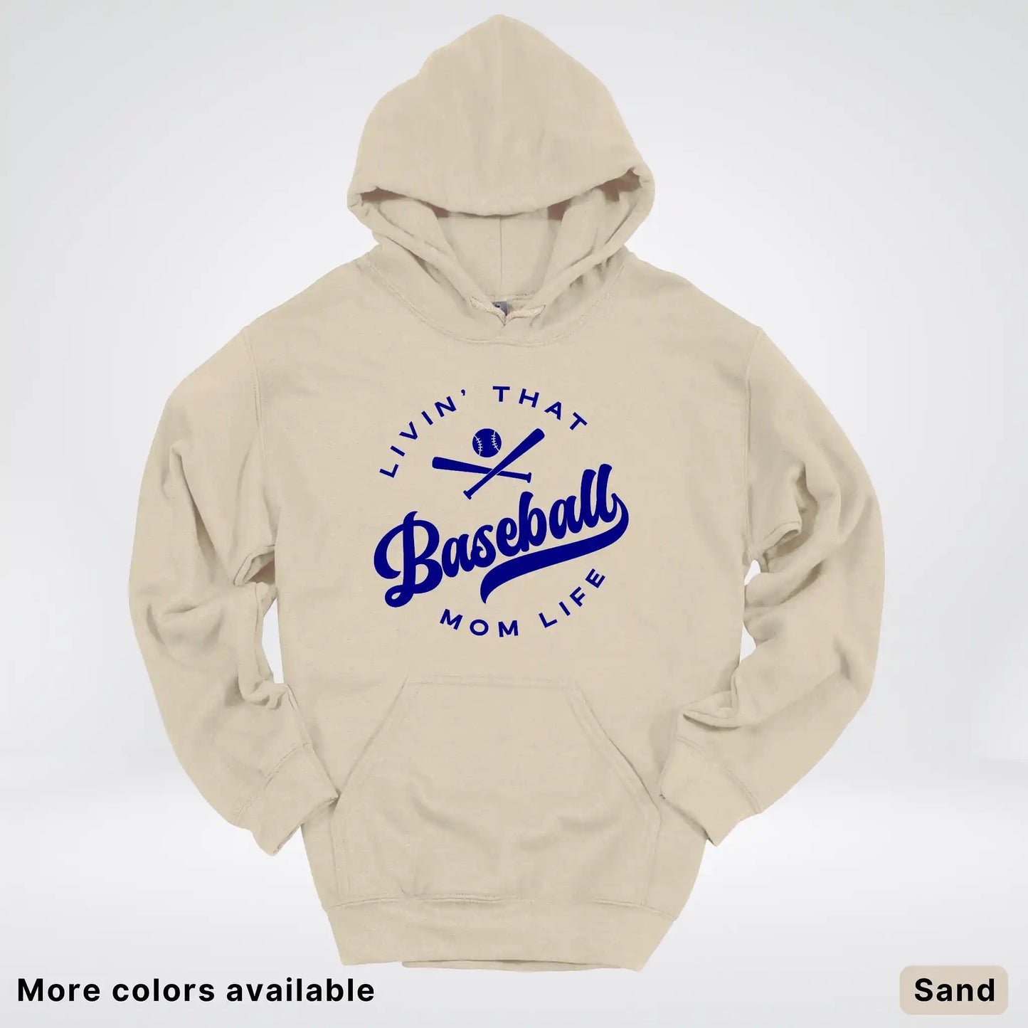 Livin' That Baseball Mom Life - Navy Design - Hoodie