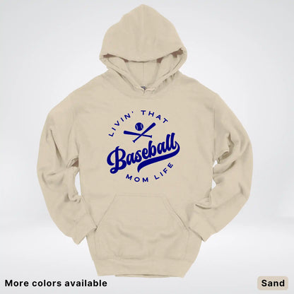 Livin' That Baseball Mom Life - Navy Design - Hoodie