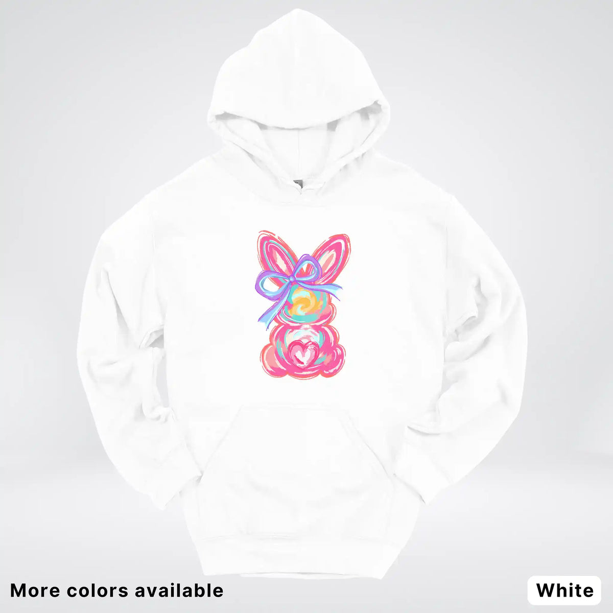 Coquette Easter Bunny – Pastel Bow Bunny Spring Graphic - Hoodie