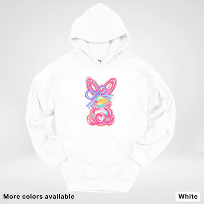 Coquette Easter Bunny – Pastel Bow Bunny Spring Graphic - Hoodie