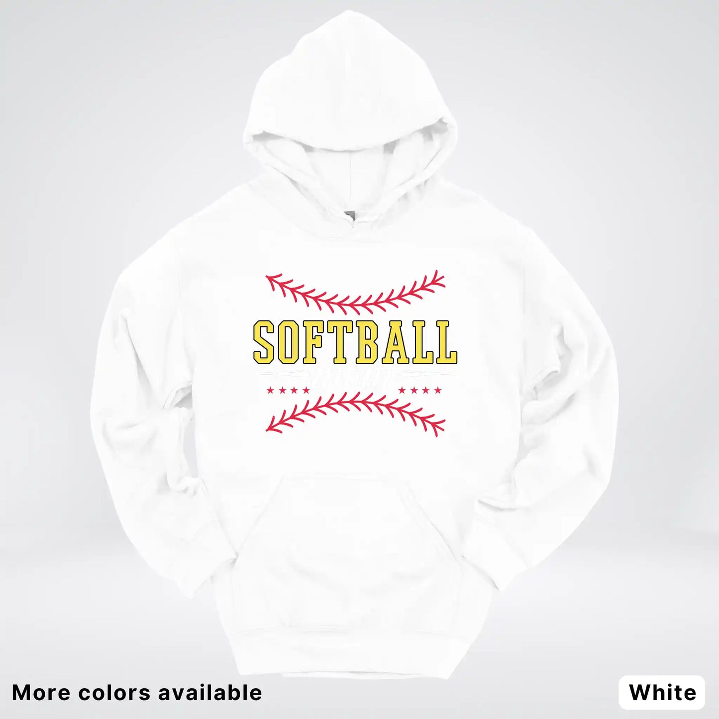 Softball Mom - White Design - Hoodie