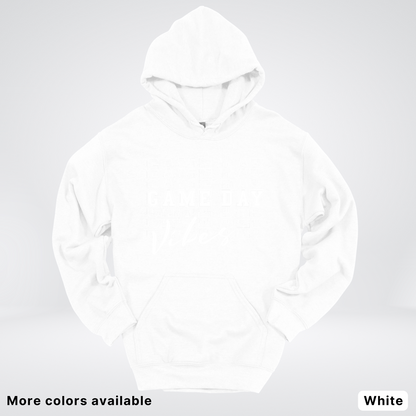 Game Day Vibes Stacked - White Design - Hoodie