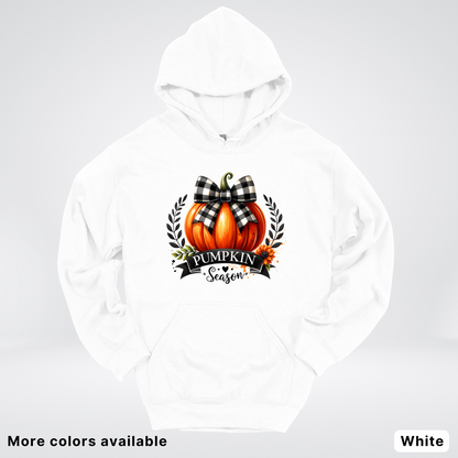 Pumpkin Season Black Plaid Bow - Hoodie