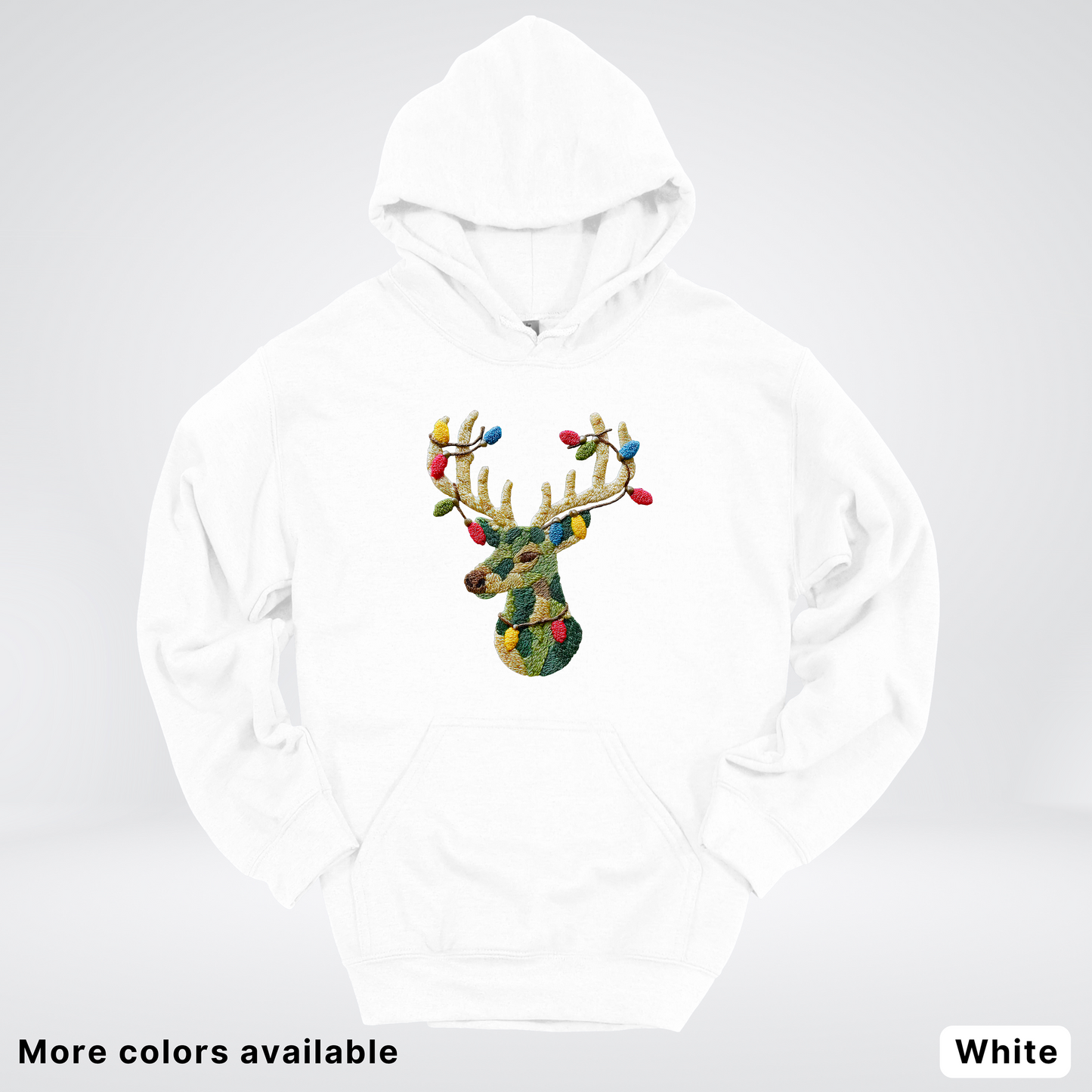 Festive Light-Up Reindeer Hook Yard Faux - Hoodie