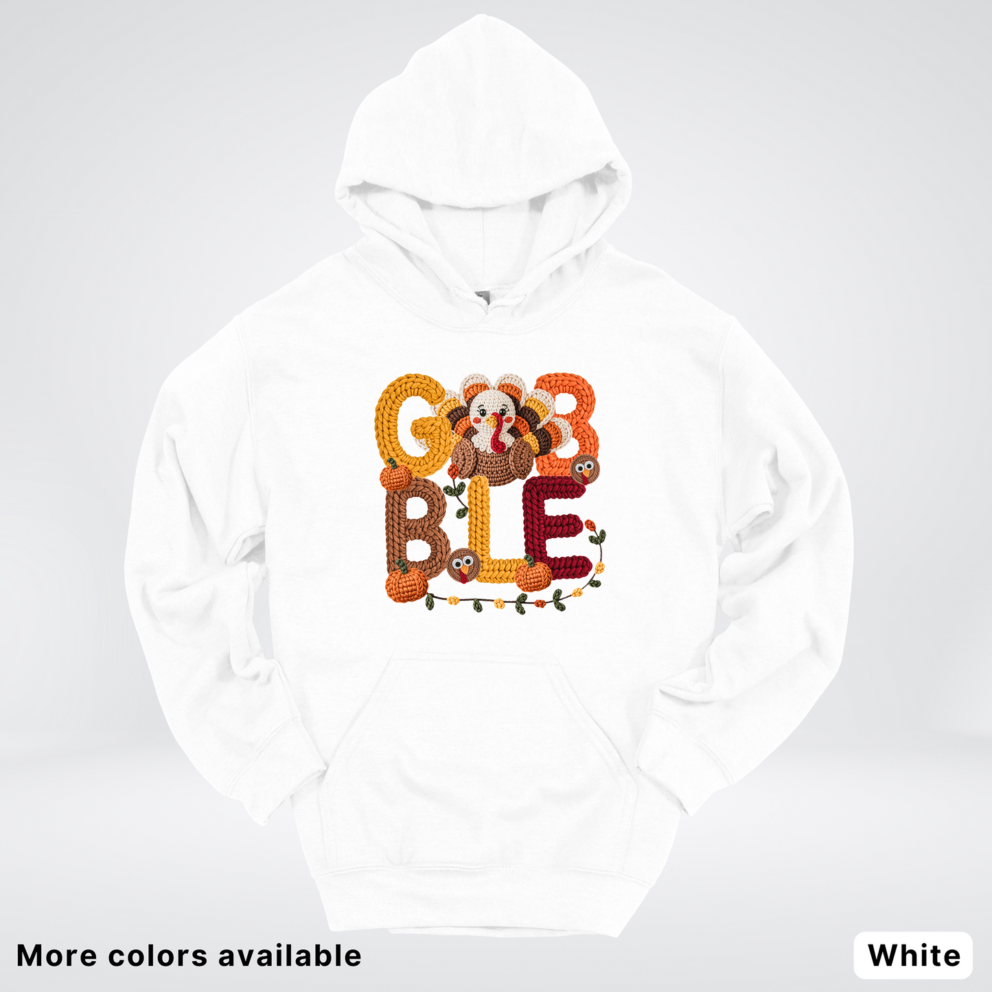 Turkey Gobble Pumpkin Fall Crochet - Hoodie