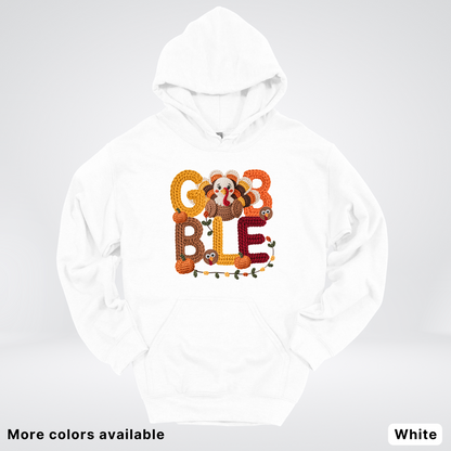 Turkey Gobble Pumpkin Fall Crochet - Hoodie