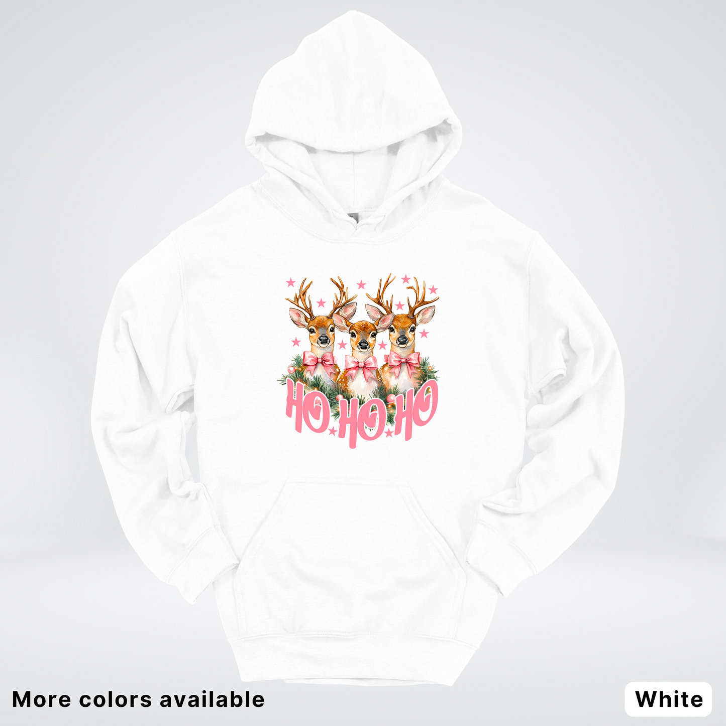Ho Ho Ho Pink Deer Trio Hoodie - Hoodie