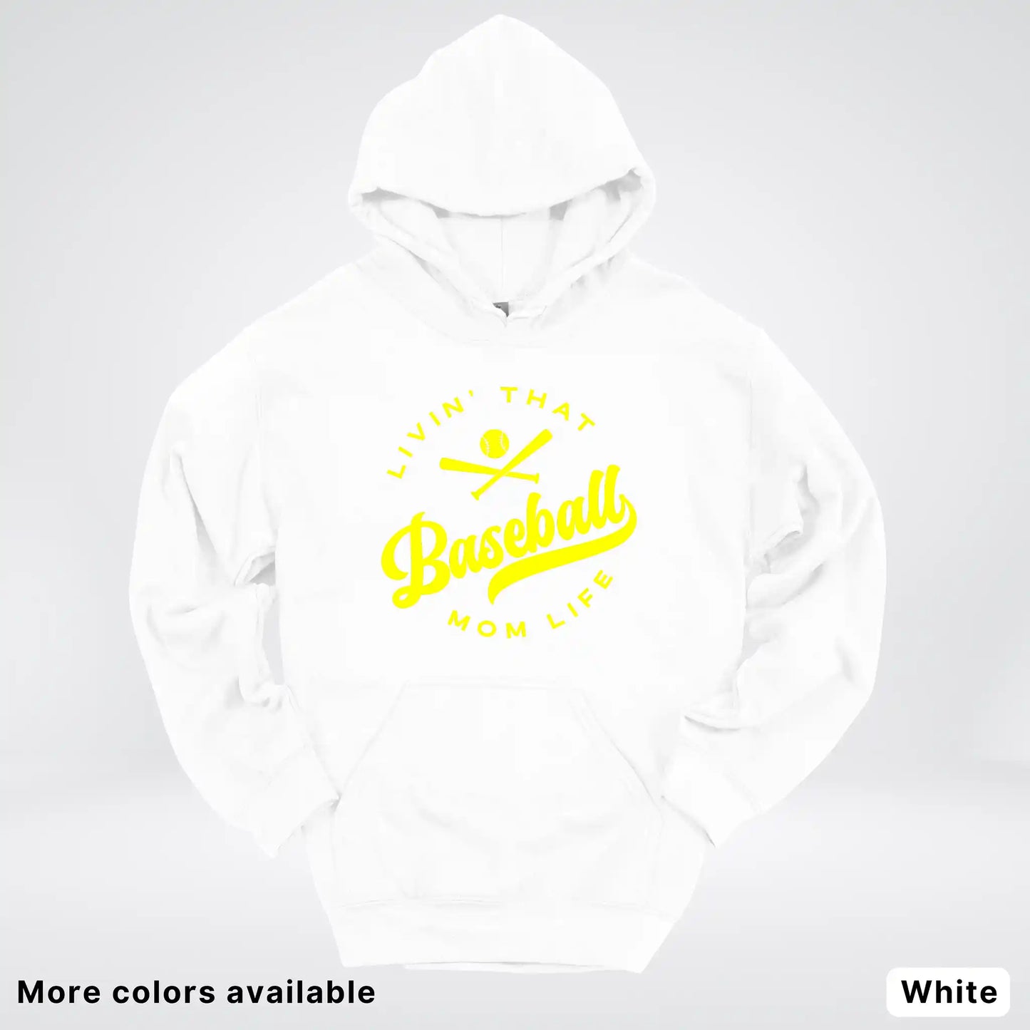 Livin' That Baseball Mom Life - Yellow Design - Hoodie