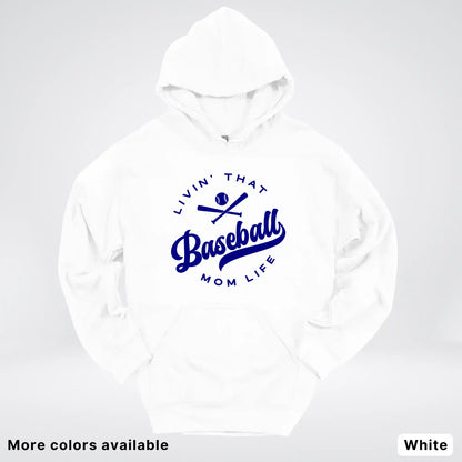 Livin' That Baseball Mom Life - Navy Design - Hoodie