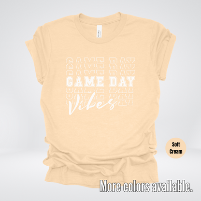 Game Day Vibes Stacked - White Design - T-Shirt