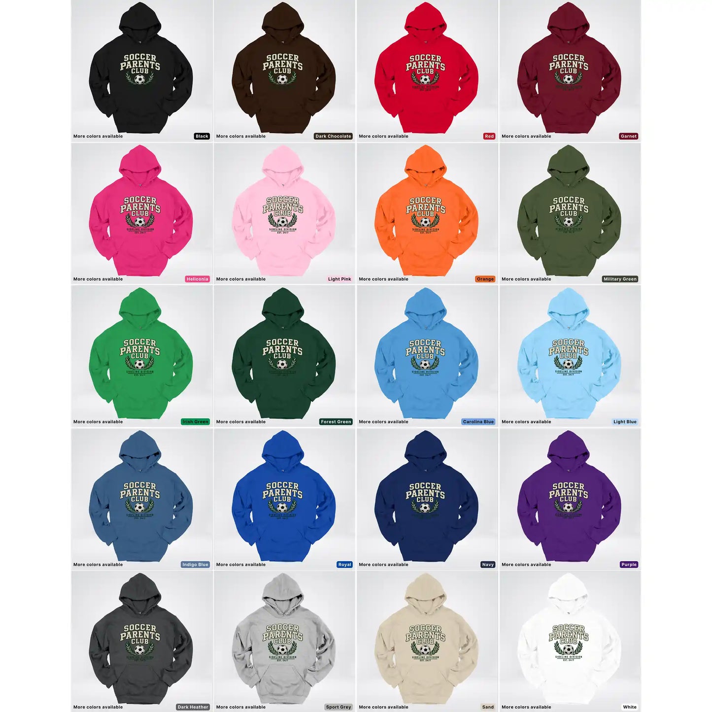 Soccer Parents Club Faux Embroidery Sideline Hoodie