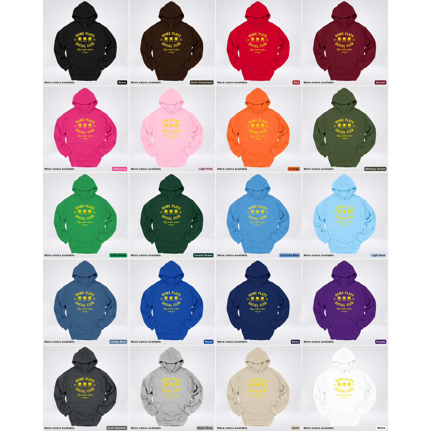 Home Plate Social Club – Gold Design - Hoodie