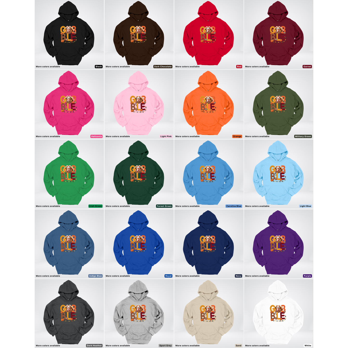 Turkey Gobble Pumpkin Fall Crochet - Hoodie